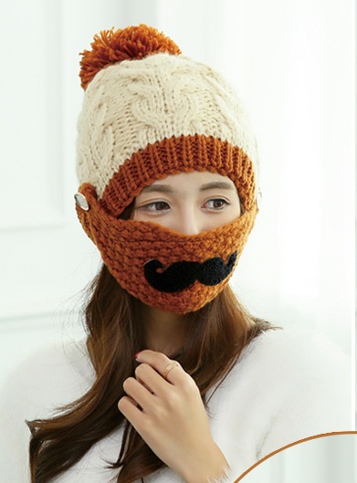 พร้อมส่ง - หมวกไหมพรม HT115 (สีครีม)