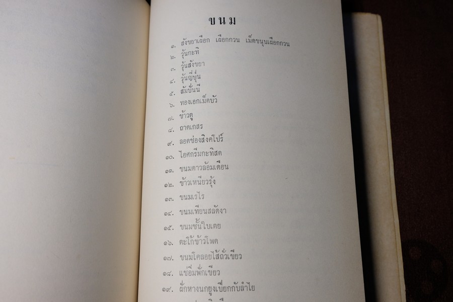ตำรา อาหารไทย จีน ฝรั่ง โดย ประจงจิตต์ กุลตัณฑ์ (อนุสรณ์ นางยุง ฉายางกูร) มีเนื้อหาอาหาร 229 หน้า ปี 2513