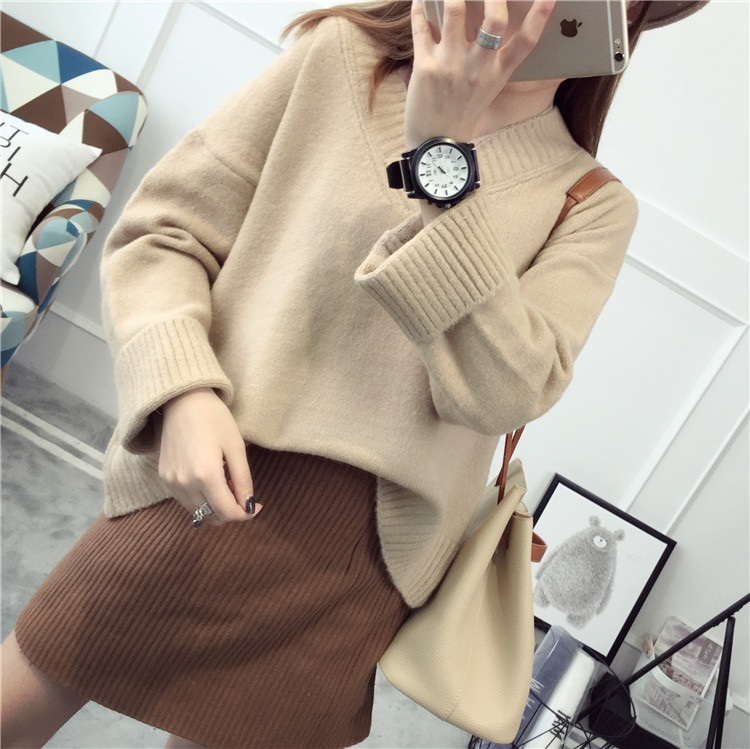 พรีออเดอร์ - เสื้อไหมพรมแฟชั่นแขนยาว Pre - ST777 (สีน้ำตาล)