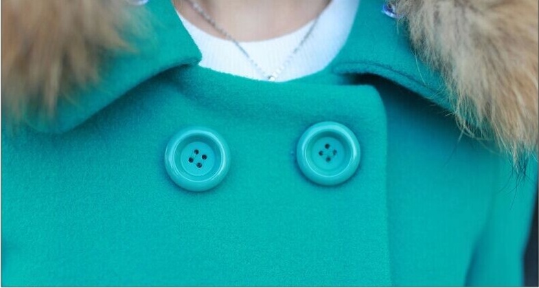 พร้อมส่ง - เสื้อโค้ทผ้าวูลกันหนาว CT158 (สีฟ้า)