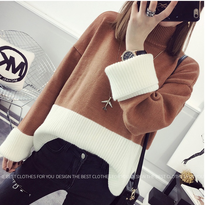 พรีออเดอร์ - เสื้อไหมพรมแฟชั่นทรงหลวม Pre - ST737 (สีน้ำตาล)