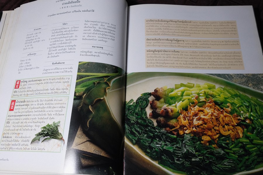 อาหารเครื่องยาจีน หลักโภชนาการ พร้อมสูตรอาหารอายุวัฒนะ ปกเเข็ง ปี 2541