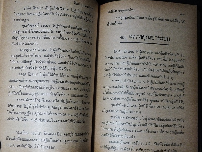 คัมภีร์สรรพคุณยาไทย จากฉบับใบลาน โดย คล้อย ทรงบัณฑิตย์ ปกแข็ง 326 หน้า ปี 2532