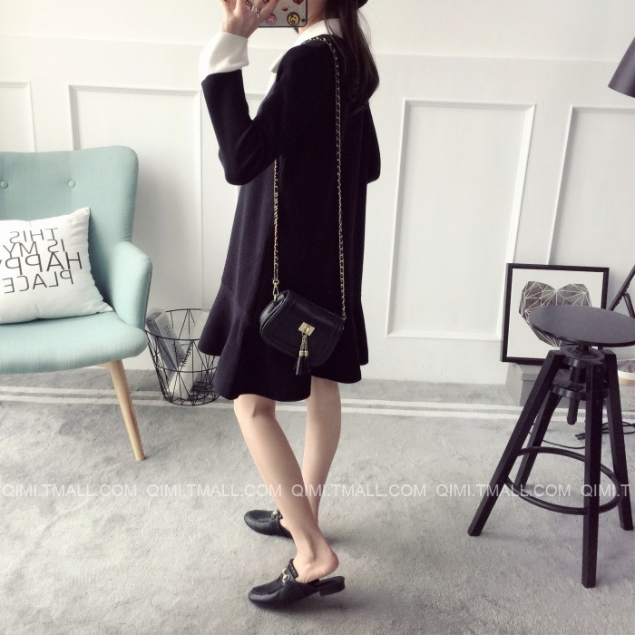 พรีออเดอร์ - เดรสไหมพรม Pre - DT121 (สีดำ)