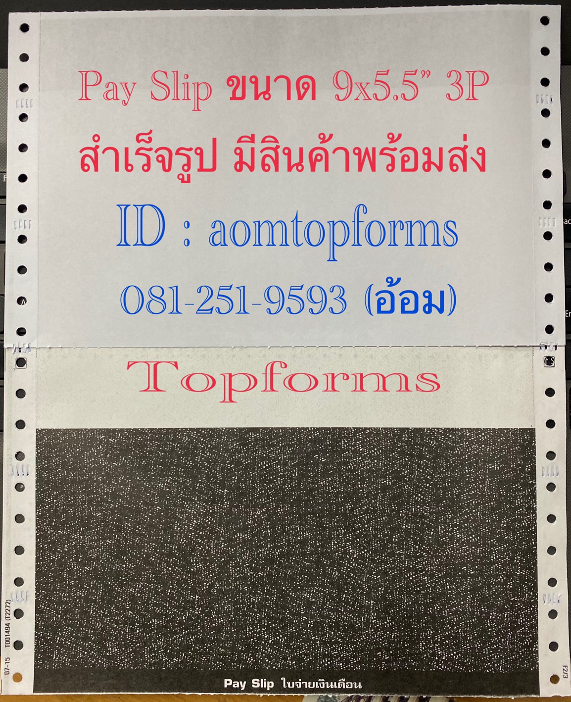 ตัวอย่างแบบฟอร์ม สลิปเงินเดือน (pay Slip)