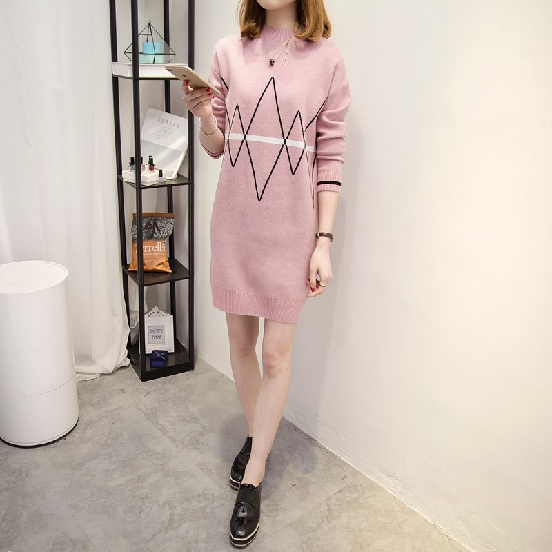 พรีออเดอร์ - เดรสไหมพรม Pre - DT161 (สีชมพู)