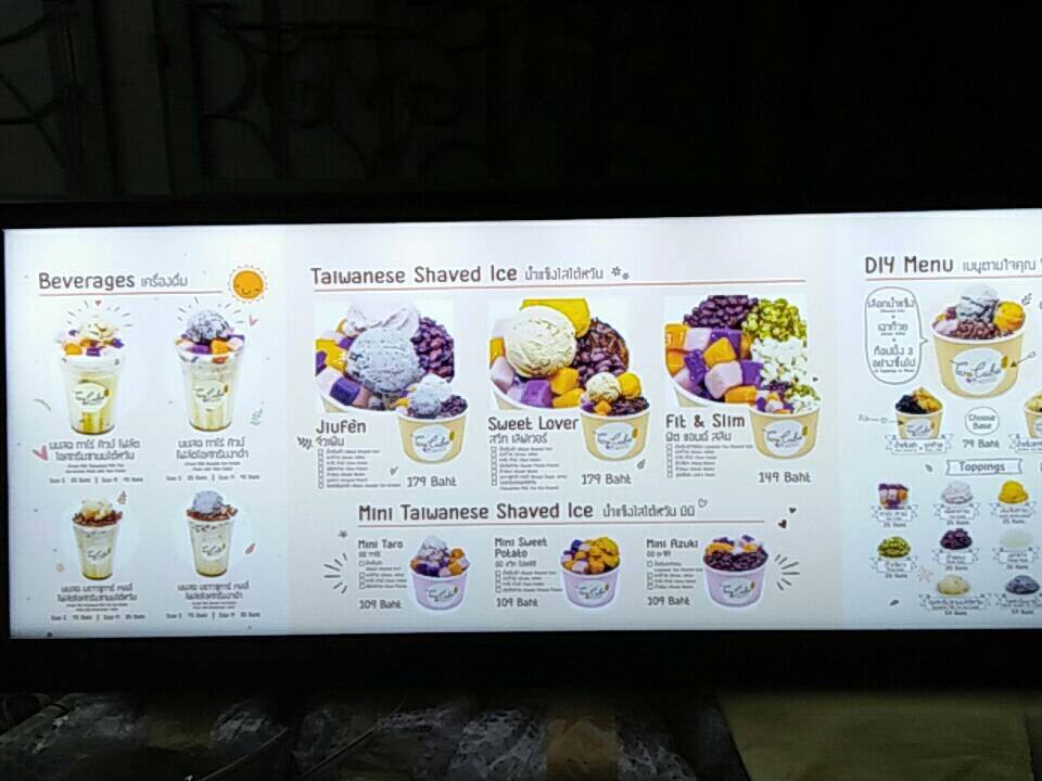 ป้ายกล่องไฟLED #ป้ายเมนูอาหาร - ติดอะคริลิคด้านนอกใส ด้านในสีขาวนม