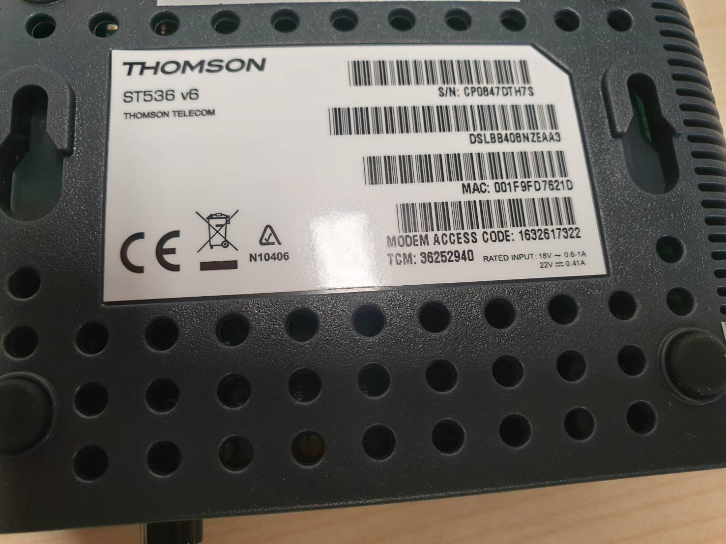 Thomson SpeedTouch 536 V.6 ADSL Router มือสอง