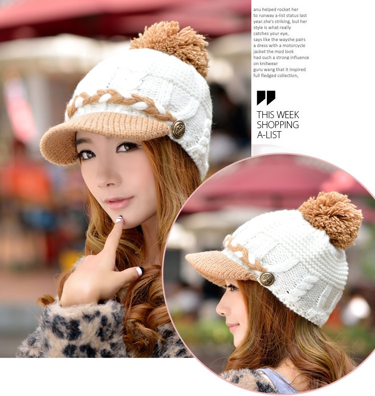 พรีออเดอร์ - หมวกไหมพรม Pre - HT610 (สีขาว)