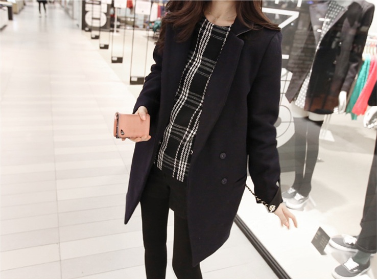 พรีออเดอร์ - เสื้อโค้ทผ้าวูลกันหนาว Pre - CT620 (สีกรม)