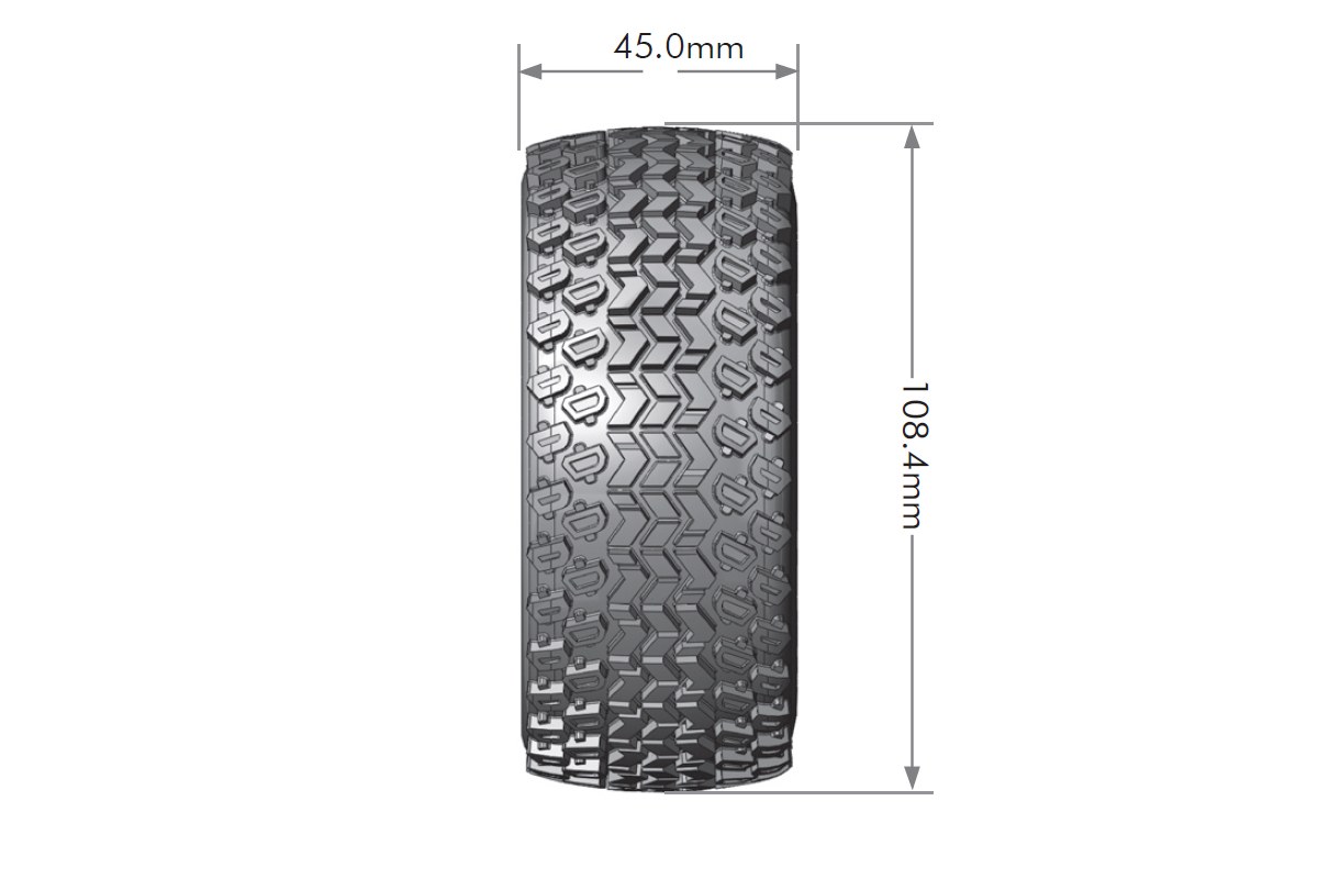 SC-Hummer Tires (Soft Compound), Mounted on Black Rim (2Pcs.)