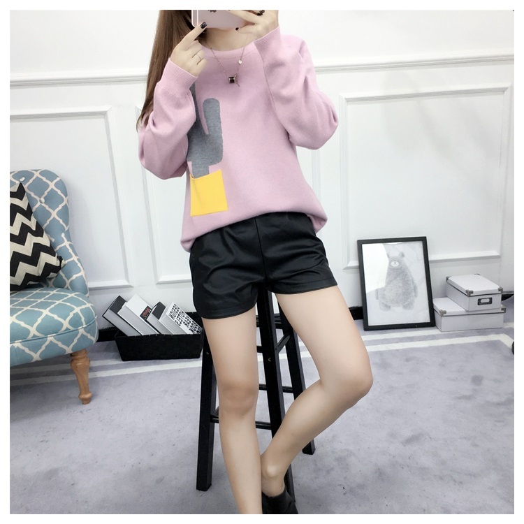 พรีออเดอร์ - เสื้อไหมพรมแฟชั่นแขนยาว Pre - ST773 (สีชมพู)