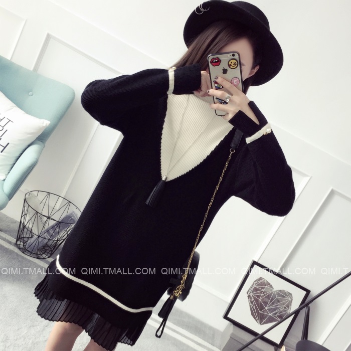 พรีออเดอร์ - เดรสไหมพรม Pre - DT117 (ดำ)