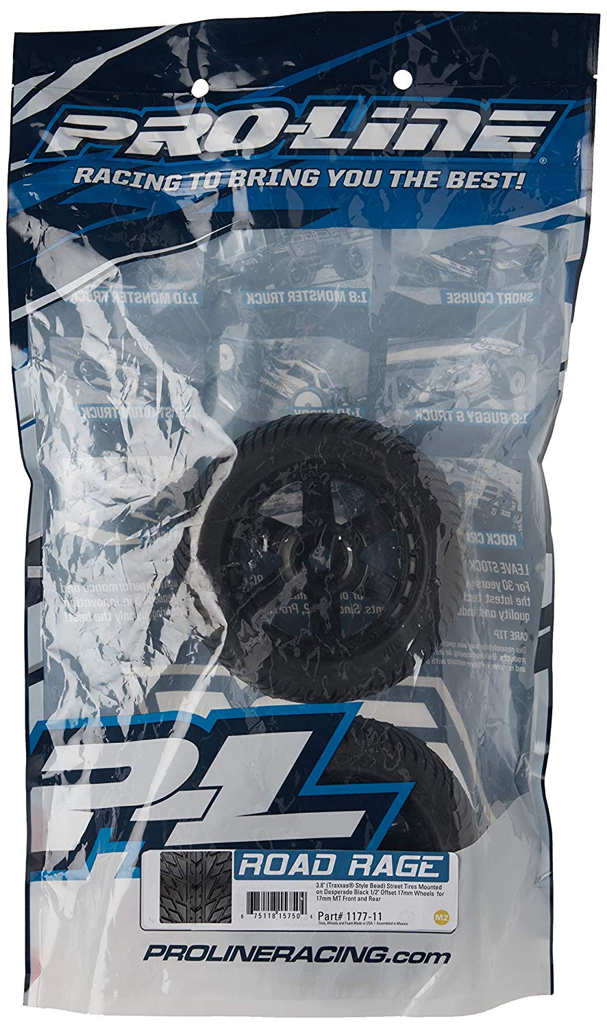 Road Rage 3.8" Street Tires, Mounted on Desperado Black 1/2" Offset 17mm. Wheels