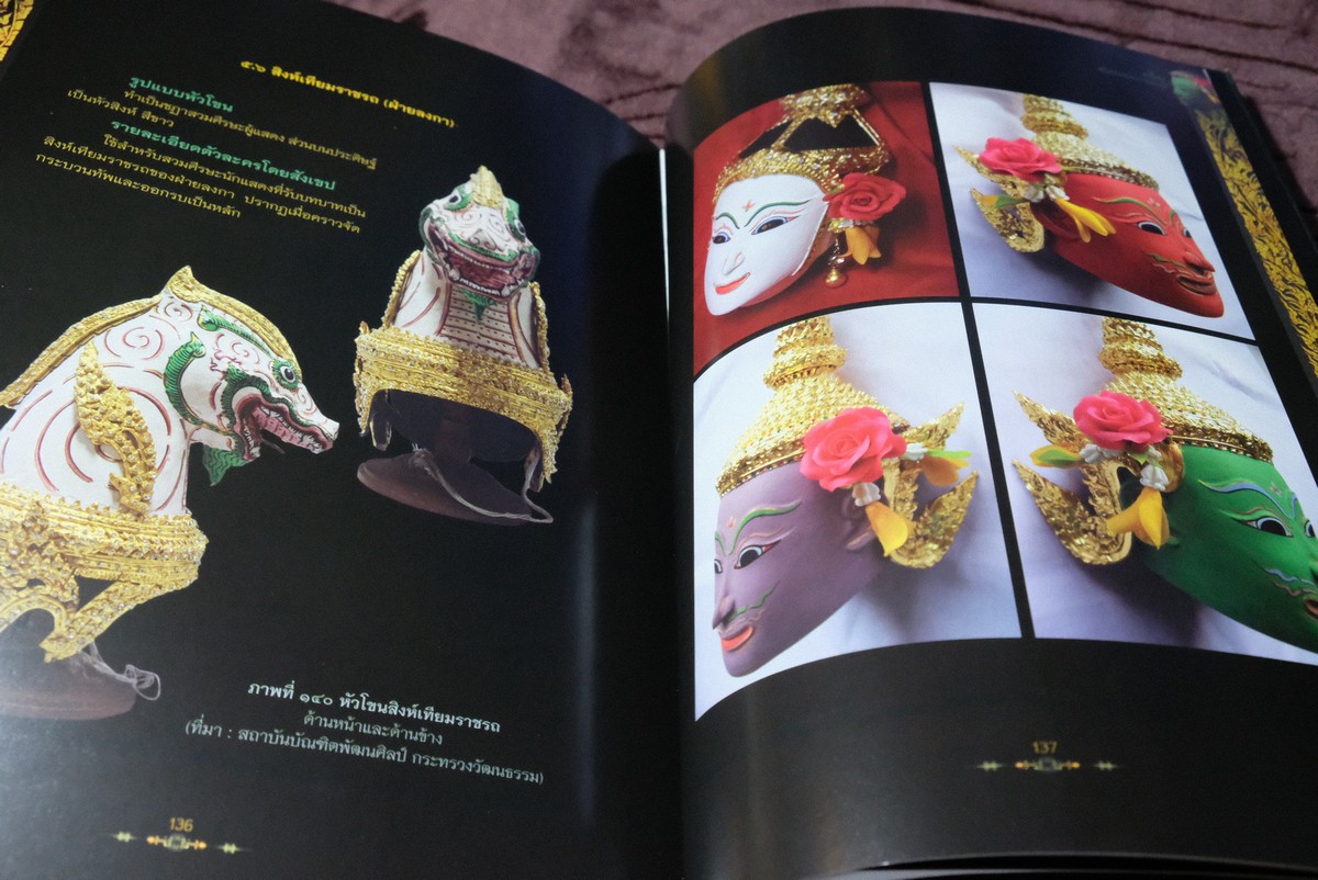 หัวโขน สัญลักษณ์เเห่งรามเกียรติ์ โดย นฤทธิ วัฒนภู หนา 144 หน้า ปี 2558