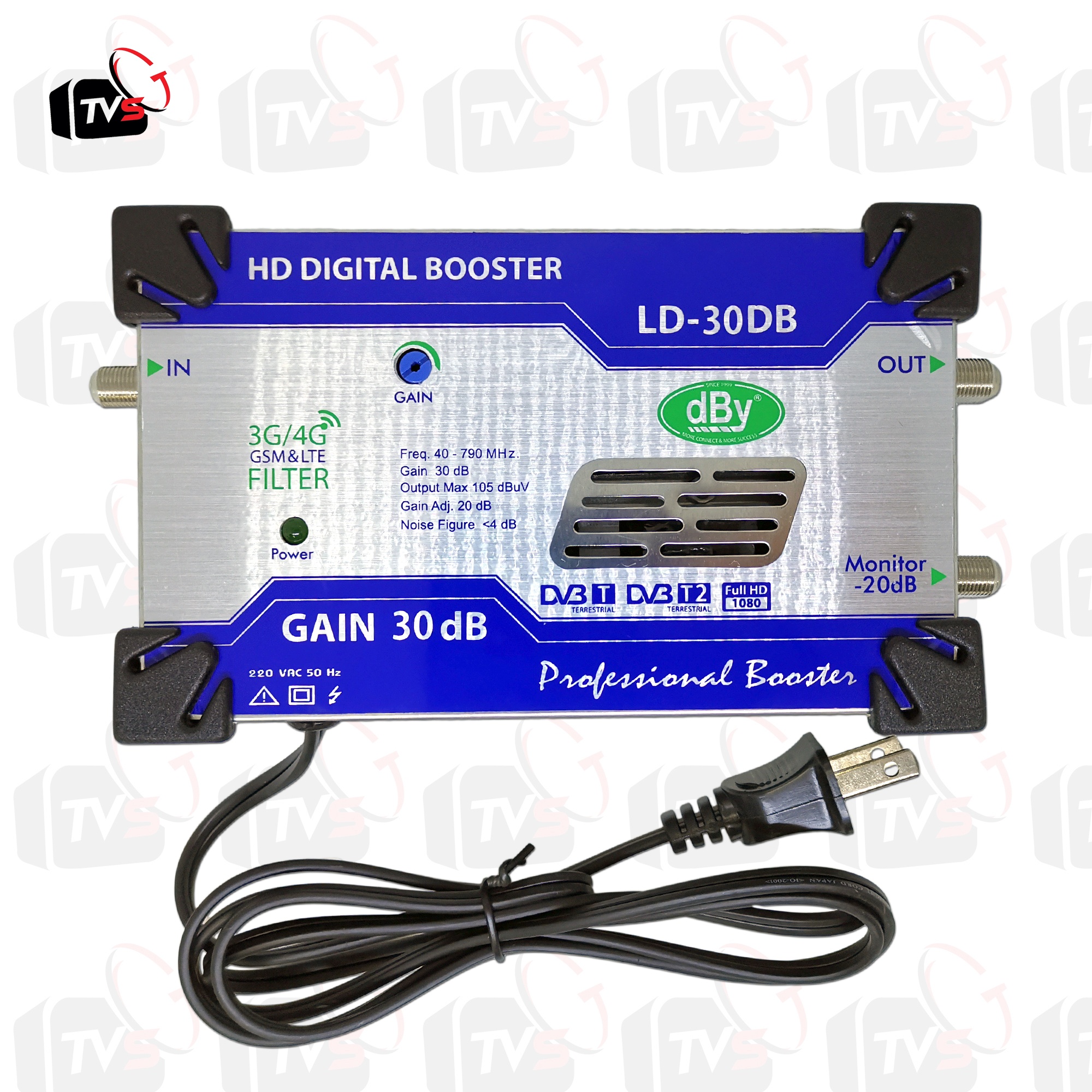 dBy LD-30DB HD Digital TV Booster บูส บูสเตอร์ ขยาย สัญญาณ ทีวีดิจิตอล รองรับ DVB-T/T2 พร้อม 3G/4G Filter
