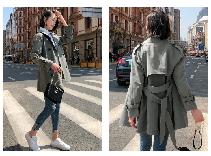 พร้อมส่ง - Trench Coat เสื้อโค้ท CT216 (สีเขียว)