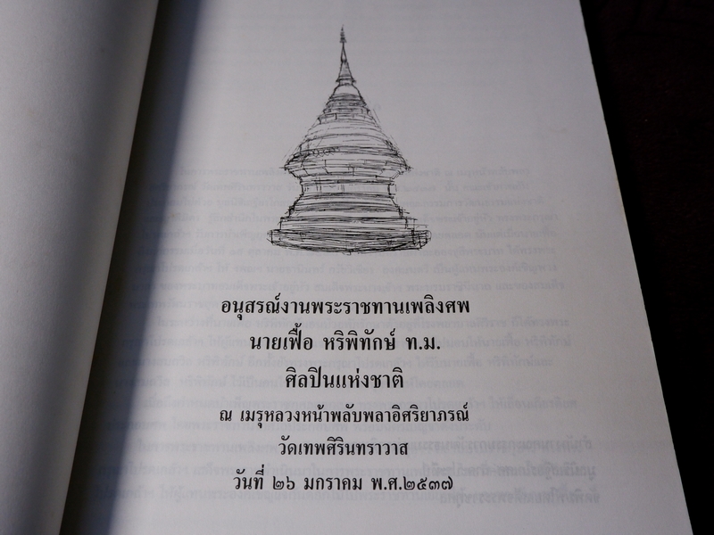 คิดถึงอาจารย์เฟื้อ อนุสรณ์งานพระราชทานเพลิงศพ นายเฟื้อ หริพิทักษ์ ปี 2537