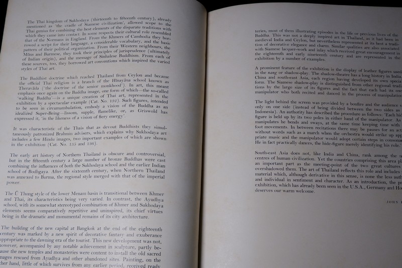 THE ARTS OF THAILAND by The Arts Council of Great Britain 1964