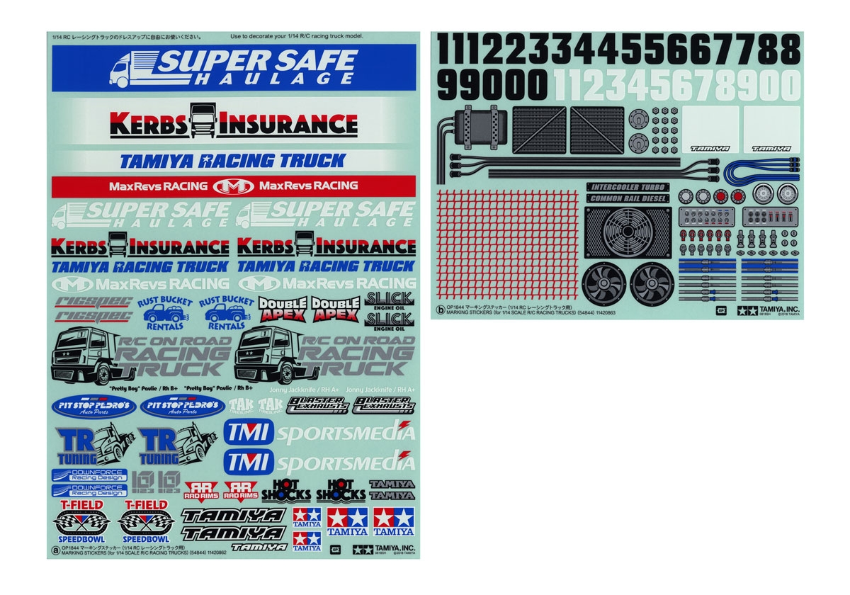 Marking Stickers (for 1/14 Scale R/C Racing Trucks)