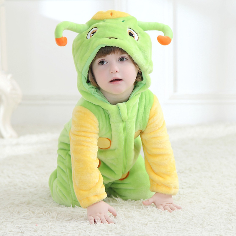 ชุดนอนมาสคอต / แฟนซี เด็ก หนอนชาเขียว