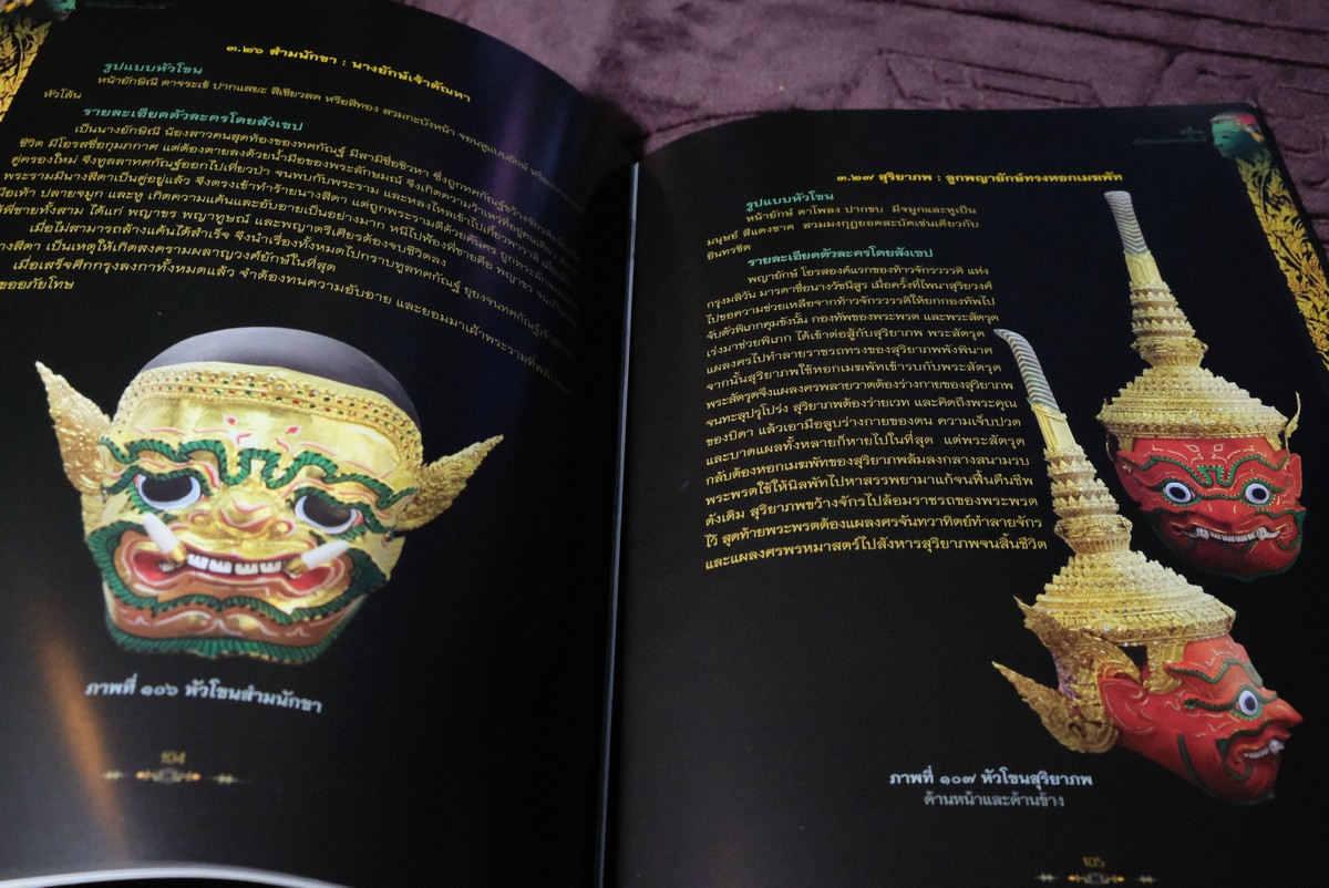 หัวโขน สัญลักษณ์เเห่งรามเกียรติ์ โดย นฤทธิ วัฒนภู หนา 144 หน้า ปี 2558