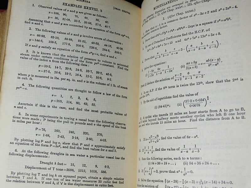 A School Algebra with answer by H.S.HALL & Key to HALL'S School Algebra by L.W.GRENVILLE ปกแข็ง 2 เล่ม ปี 1970 / 1956