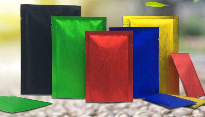 ถุงแบนฟอยล์นูนสี ซีล 3 ด้าน (เมทัลไลท์)