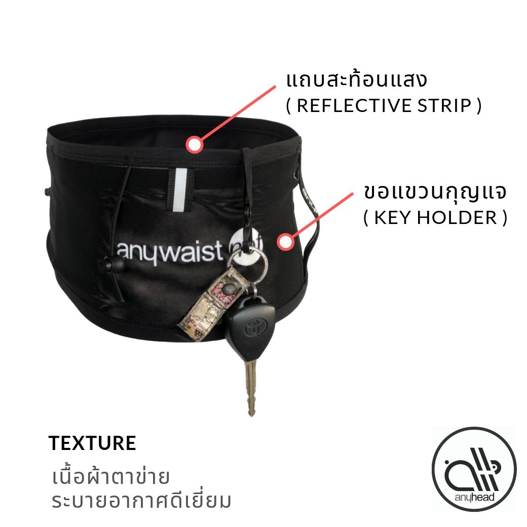 กระเป๋าคาดเอว วิ่งเทรล รุ่น ตาข่าย | anywaist Net by anyhead