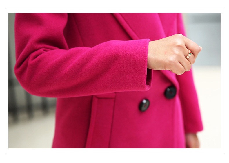 พร้อมส่ง - เสื้อโค้ทผ้าวูลกันหนาว CT162 (สีบานเย็น)