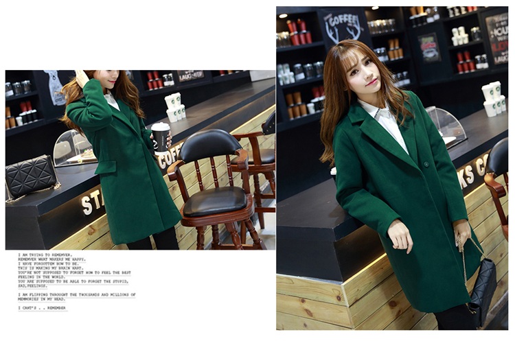 พรีออดเอร์ - เสื้อโค้ทผ้าวูลกันหนาว Pre - CT645 (สีเขียว)