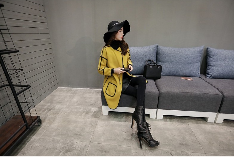 พรีออเดอร์ - เสื้อแจ็คเก็ตสไตล์เกาหลี Pre - CT718 (สีเหลือง)