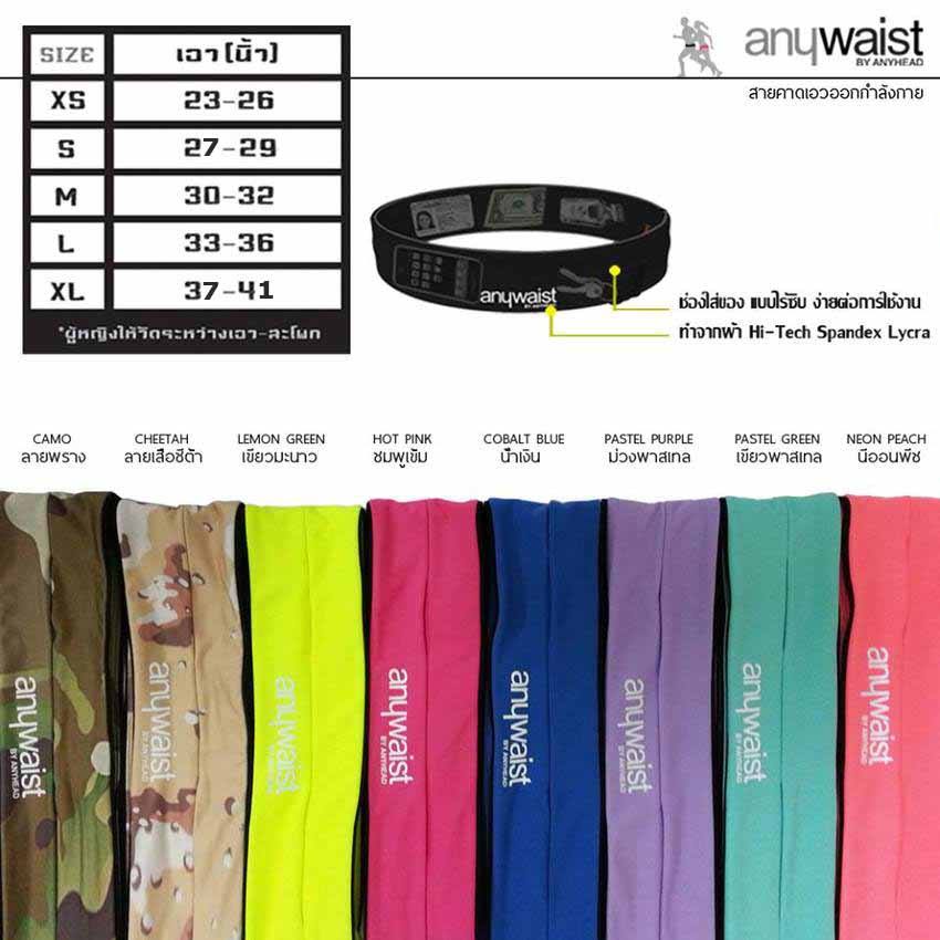 Anywaist สายคาดเอวนักกีฬา สีดำ (BLACK)