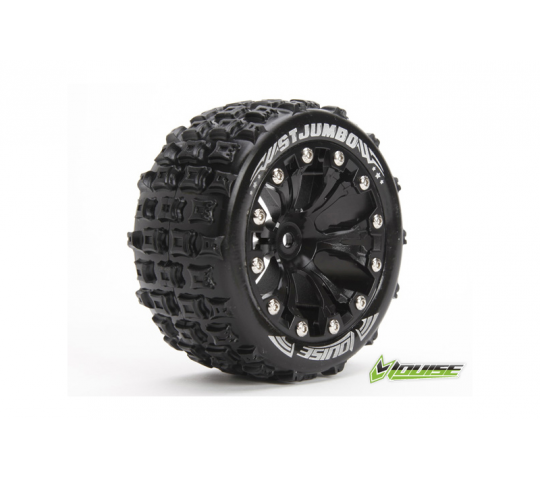 ST-Jumbo 2.8" Tires (Soft Compound), Mounted on Black 1/2" Offset Rim (2Pcs.)