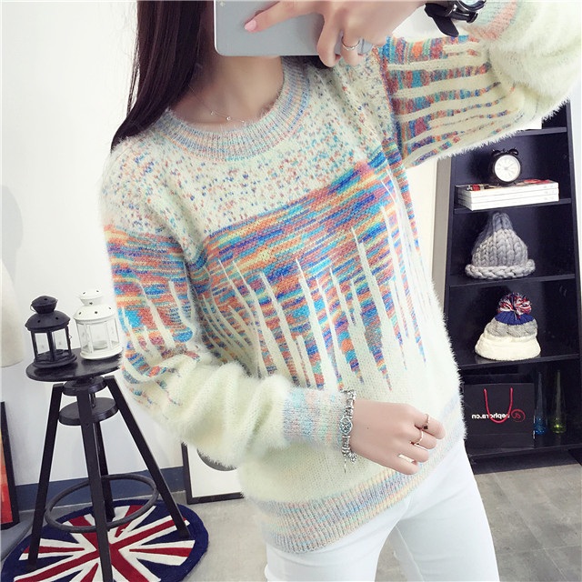 พรีออเดอร์ - เสื้อไหมพรมแฟชั่นแขนยาว Pre - ST647 (สีครีม)