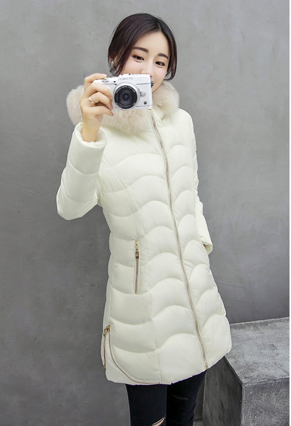 พรีออเดอร์ - เสื้อกันหนาวสไตล์เกาหลีบุนวม Pre - CT735 (สีขาว)