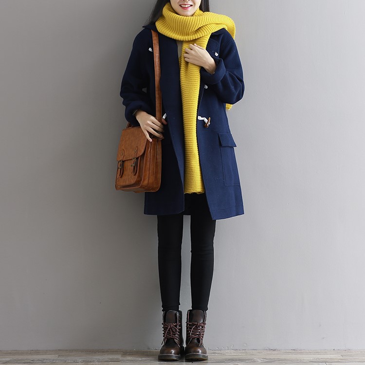 พร้อมส่ง - เสื้อโค้ทผ้าวูล CT163 (สีกรม)