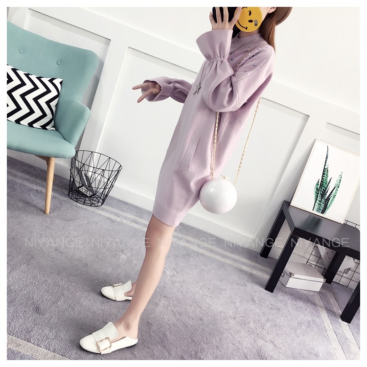 พรีออเดอร์ - เดรสไหมพรม Pre - DT130 (สีม่วงอ่อน)