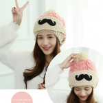 พร้อมส่ง - หมวกไหมพรม HT111 (สีชมพู)