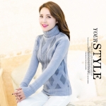 พรีออเดอร์ - เสื้อไหมพรมแฟชั่น Pre - ST626 (สีฟ้า)