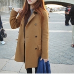 พร้อมส่ง - เสื้อโค้ทผ้าวูล CT110 (สีน้ำตาล)