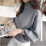 พร้อมส่ง - เสื้อไหมพรมแฟชั่น ST142 (สีเทา)