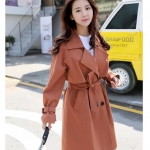 พร้อมส่ง - Trench Coat เสื้อโค้ททรงยาว CT226 (สีน้ำตาล)