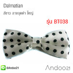 Dalmatian - หูกระต่าย สีขาว ลายจุดดำ ใหญ่ (BT038)