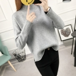 พร้อมส่ง - เสื้อไหมพรมทรงหลวม ST197 (สีเทา)