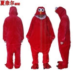 ชุดนอนมาสคอต / แฟนซี ผู้ใหญ่ เอลโม่แดง