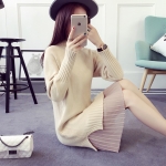 พร้อมส่ง- เดรสไหมพรม DT514 (สีครีม)