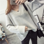 พรีออเดอร์ - เสื้อไหมพรมแฟชั่นแขนยาว Pre - ST776 (สีเทาอ่อน)