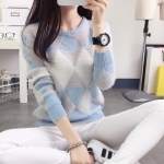 พรีออเดอร์ - เสื้อไหมพรมแฟชั่นแขนยาว Pre - ST636 (สีฟ้า)