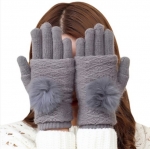 พร้อมส่ง - ถุงมือไหมพรม GT260 (สีเทาเข้ม)